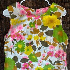 Vintage Floral Sleeveless Mini Dress - Janet Lynn